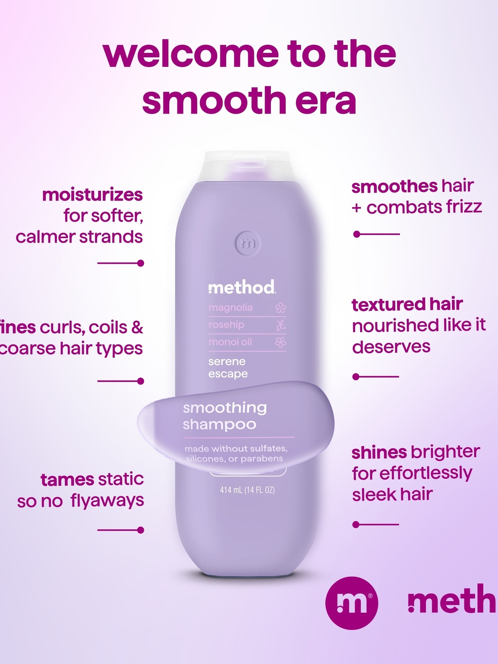 Method Serene Escape Smoothing Shampoo - (14 fl oz) - Picture 2 of 2